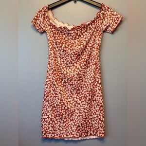 Y2K Mini Floral Red Dress
